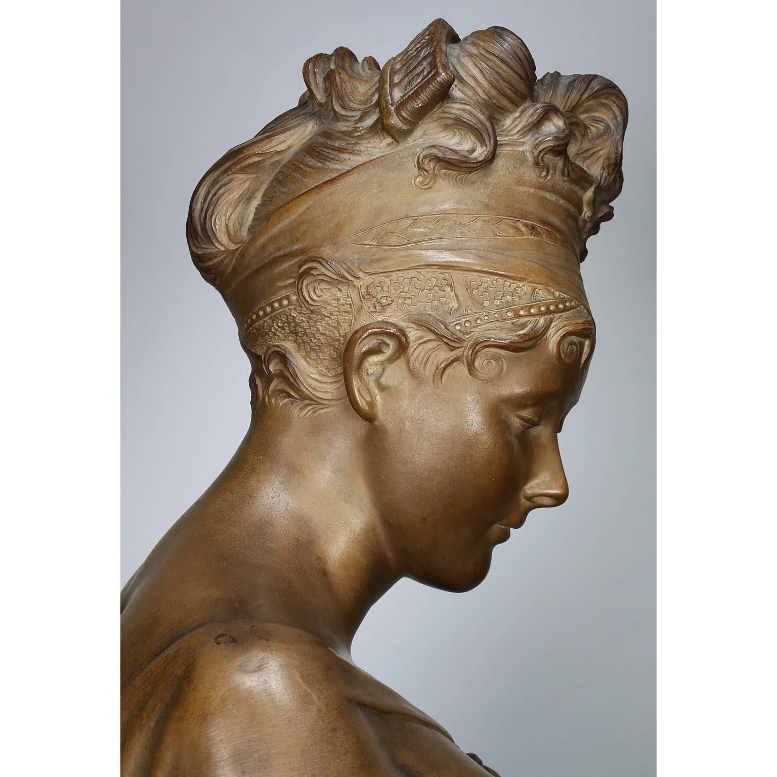 Néoclassique Buste de Madame Récamier en terre cuite du 19ème siècle, d'après Jean-Antoine Houdo en vente