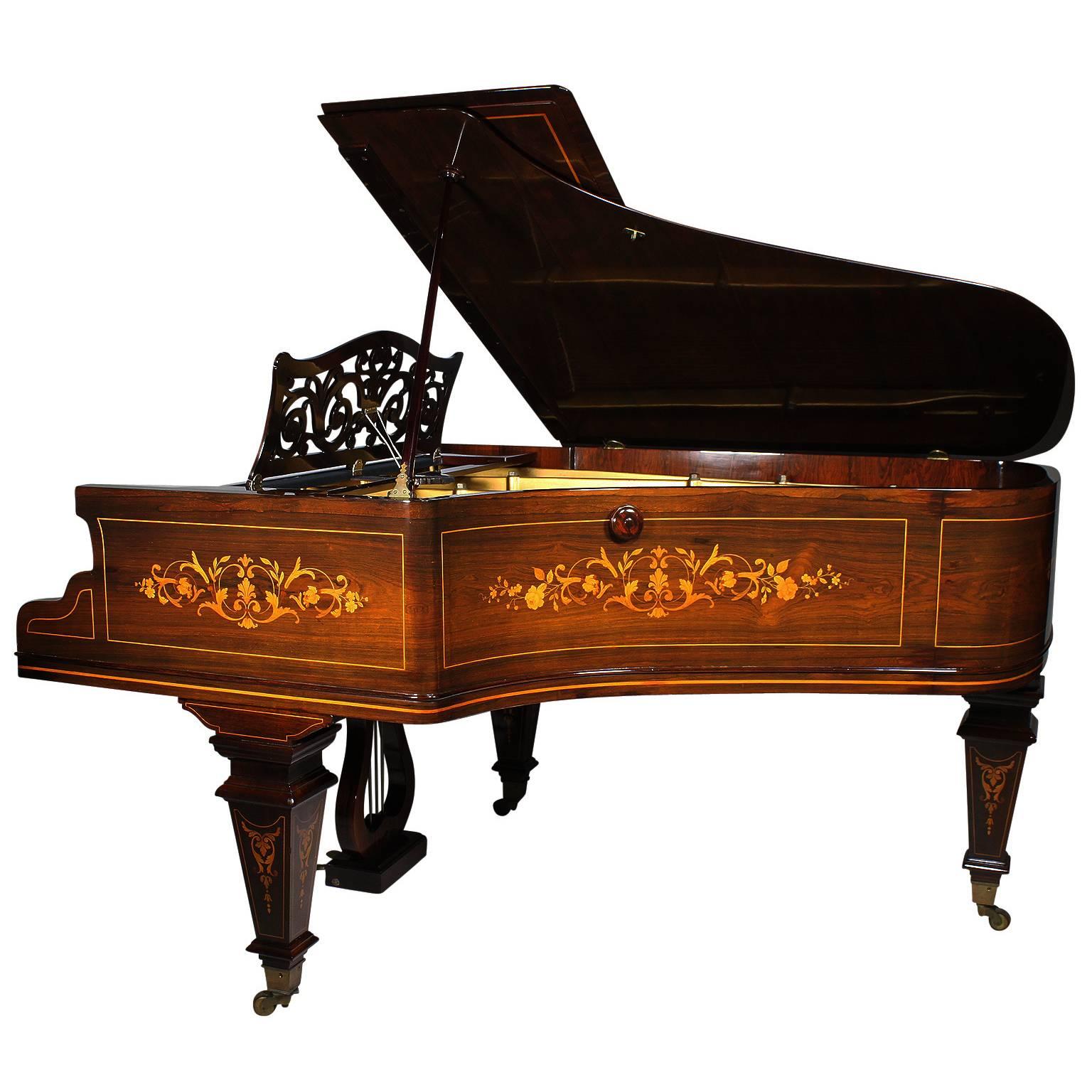 English 19th Century Louis XIV Style Marquetry Baby Grand Piano by Collard & Collard For Sale