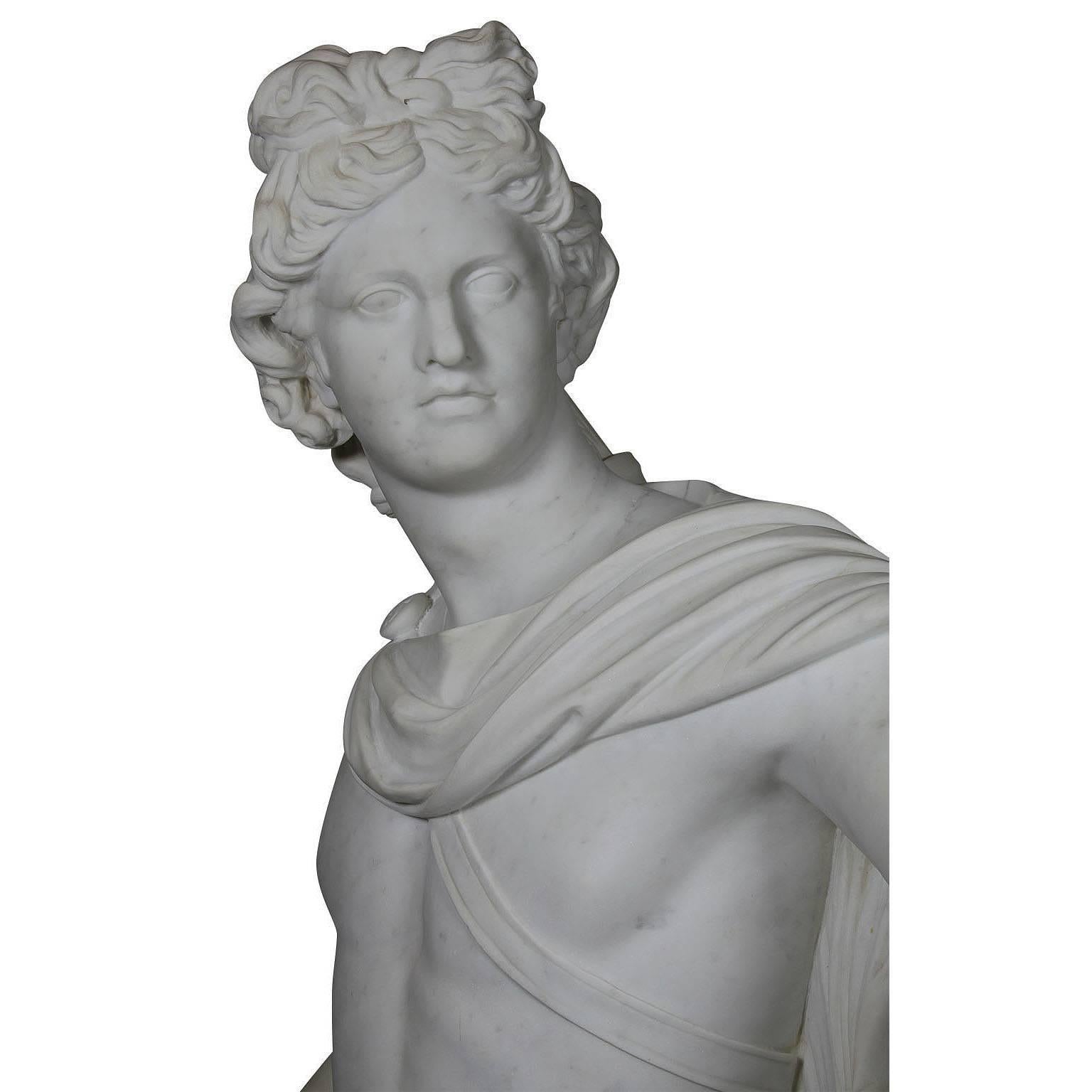 Ferdinando Vichi, lebensgroße Marmorfigur „Apollo Belvedere“ aus Marmor (Italienisch) im Angebot