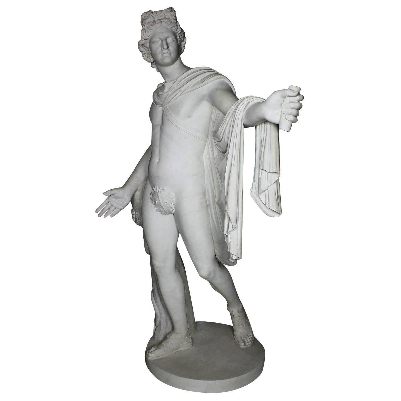 Ferdinando Vichi, lebensgroße Marmorfigur „Apollo Belvedere“ aus Marmor (Griechisch-römisch) im Angebot