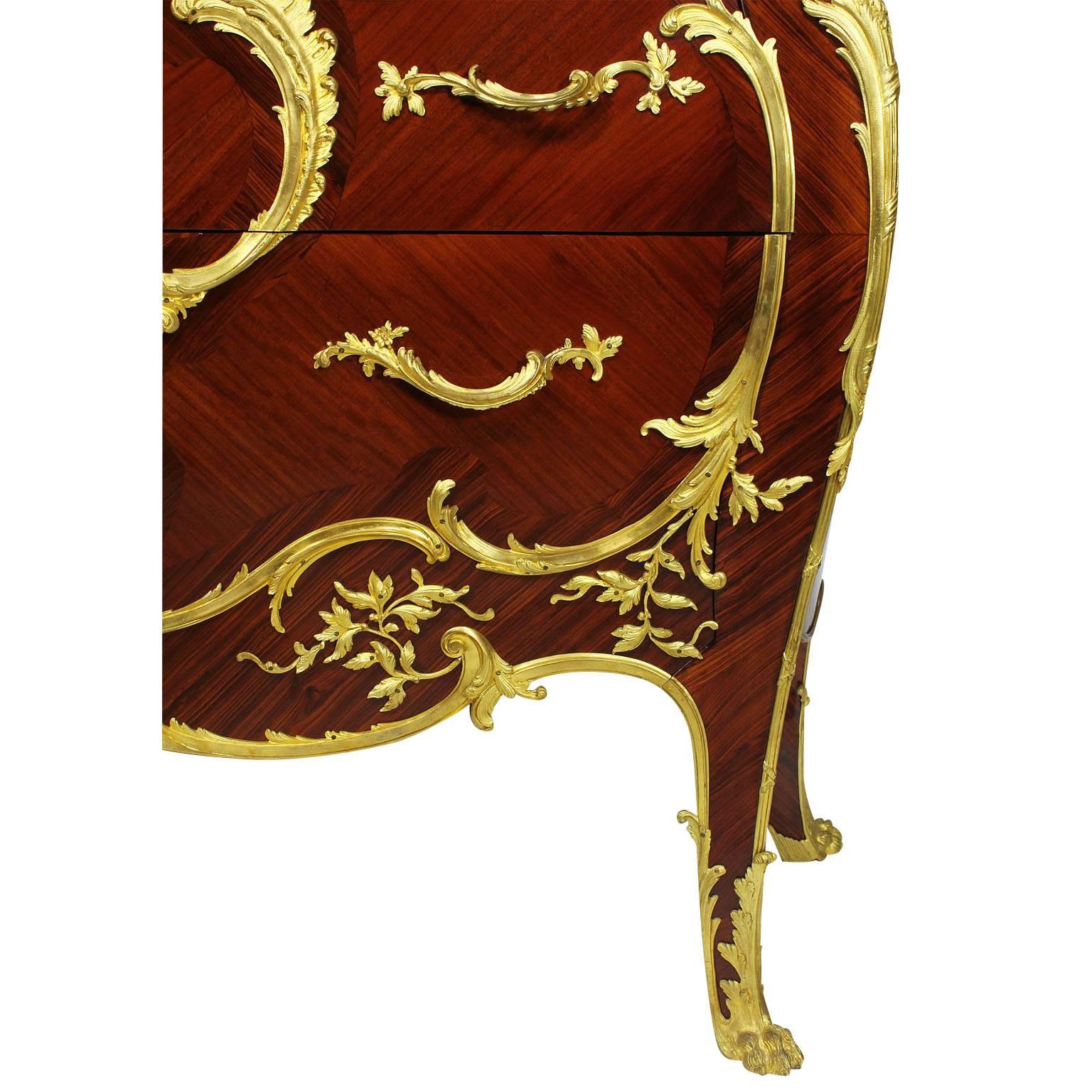 Veneer French 19th-20th Century Louis XV Style Ormolu-Mounted Commode For Sale