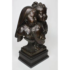 French 19th Century Patinated Bronze "Comedia Humana" after Jean Barnabé Amy
