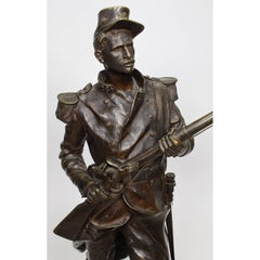 Figure militaire française en bronze du 19ème siècle de "Blandan" d'après Jean Gautherin