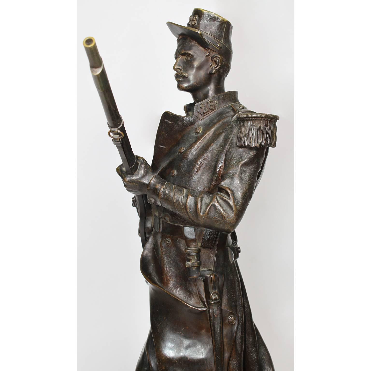French 19th Century Bronze Military Figure of 