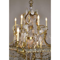 Fine French Louis XV Style Gilt-Bronze and Rock Crystal Chandelier, 20th Century
