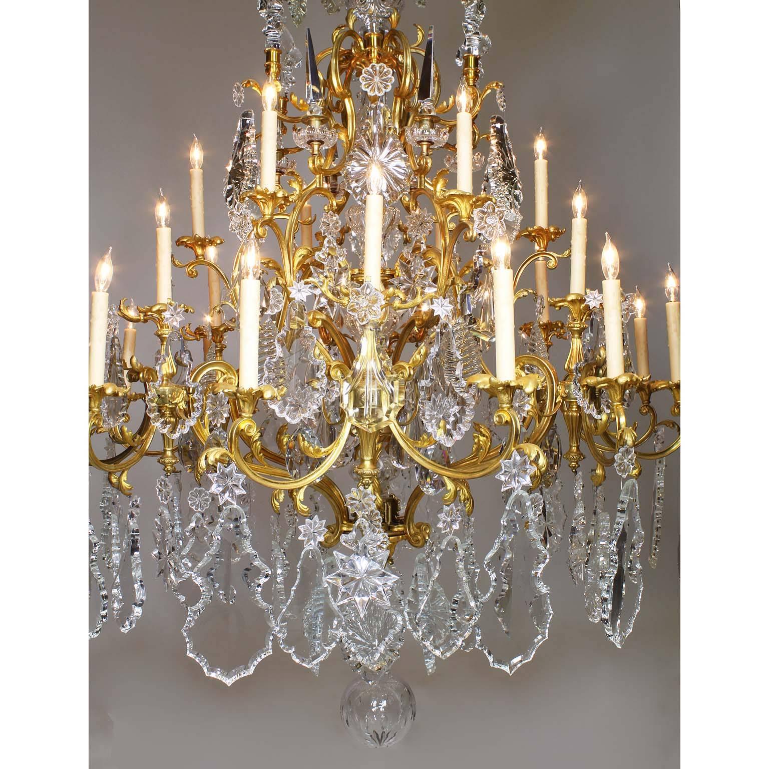 French 19th Century Louis XV Style Gilt-Bronze Crystal Chandelier Attr. Baccarat For Sale 2