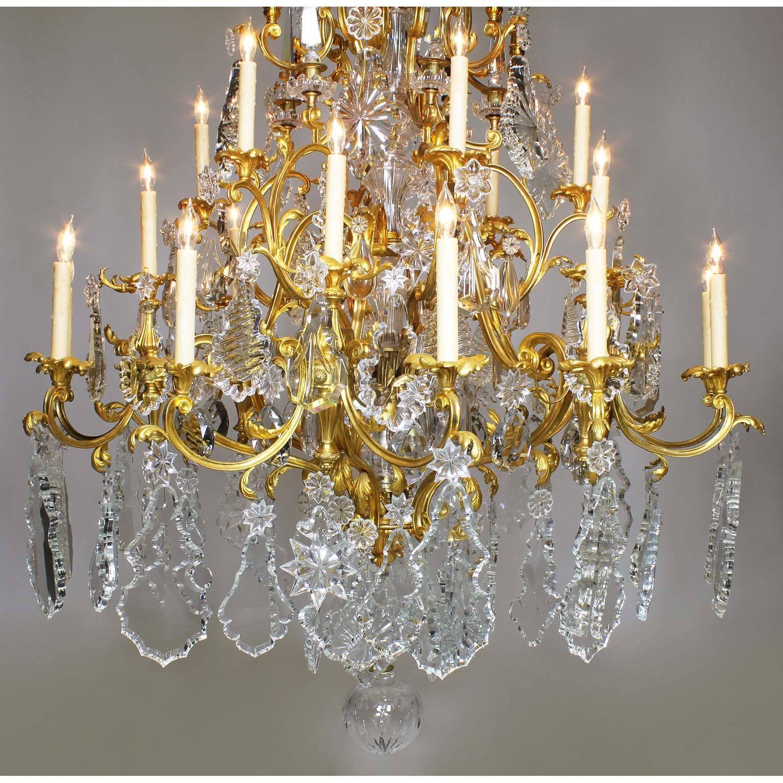 French 19th Century Louis XV Style Gilt-Bronze Crystal Chandelier Attr. Baccarat For Sale 1