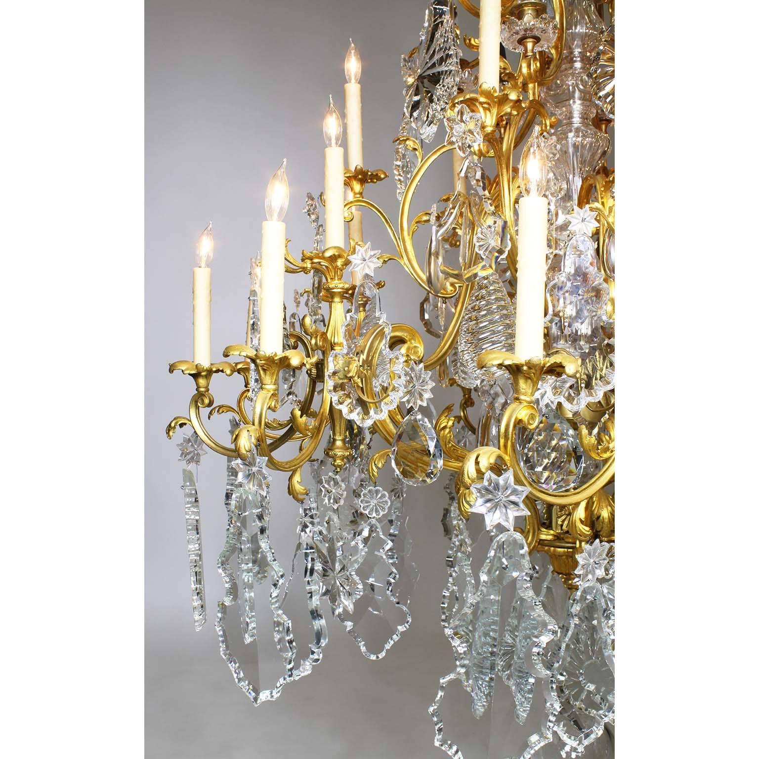 French 19th Century Louis XV Style Gilt-Bronze Crystal Chandelier Attr. Baccarat For Sale 3