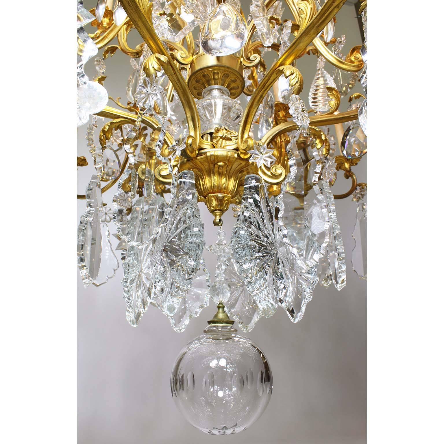 French 19th Century Louis XV Style Gilt-Bronze Crystal Chandelier Attr. Baccarat For Sale 6