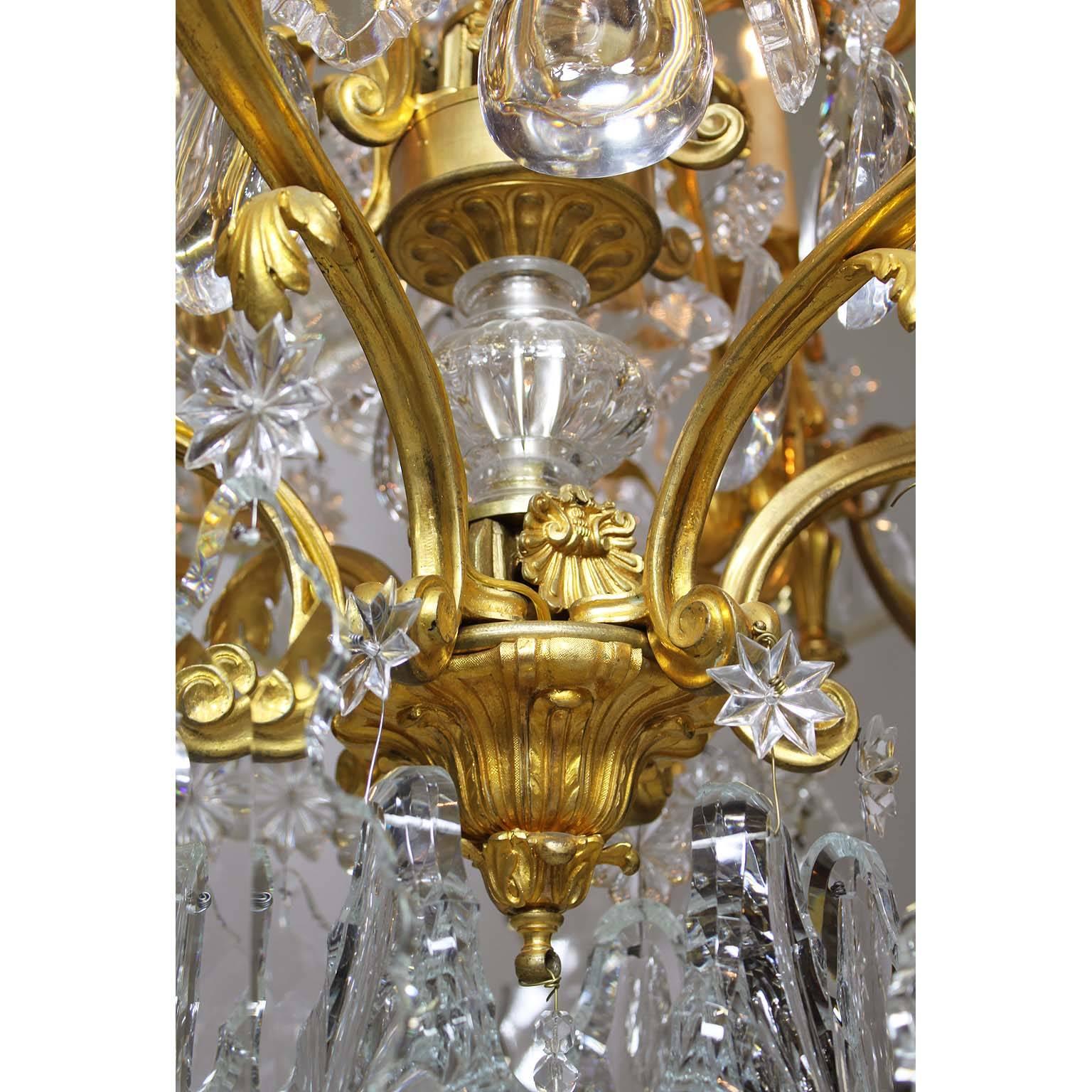 French 19th Century Louis XV Style Gilt-Bronze Crystal Chandelier Attr. Baccarat For Sale 5