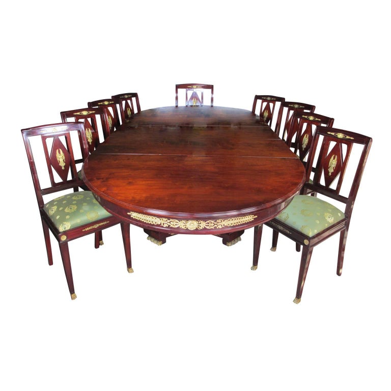 French 19th Century Empire Style Napoleon Iii Mahogany And Ormolu French 19th Century Empire Style Napoleon Iii Mahogany And Ormolu Dining Suite For