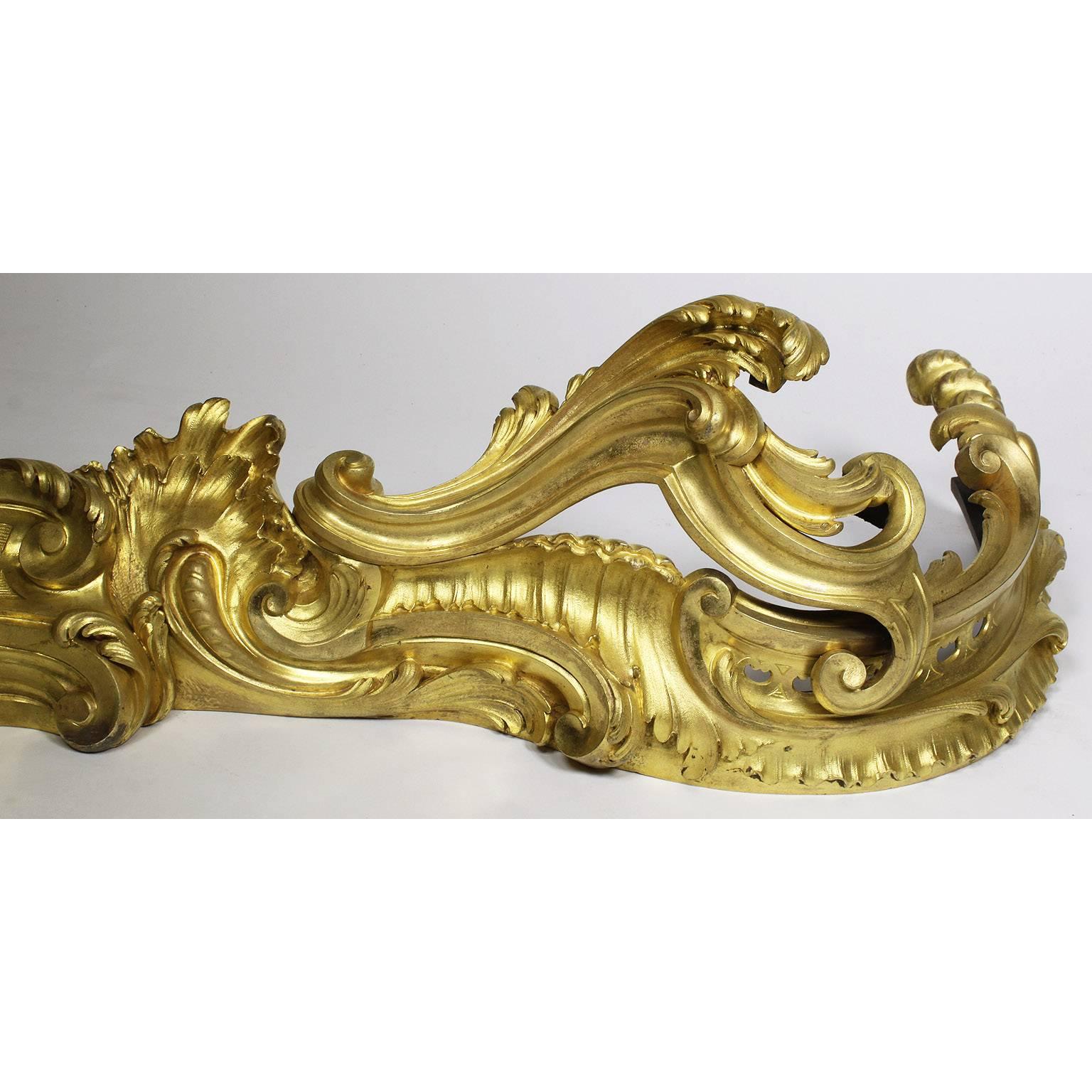 Belle Époque Ormolu Fireplace Mantel Andiron Fender Attributed François Linke In Good Condition For Sale In Los Angeles, CA