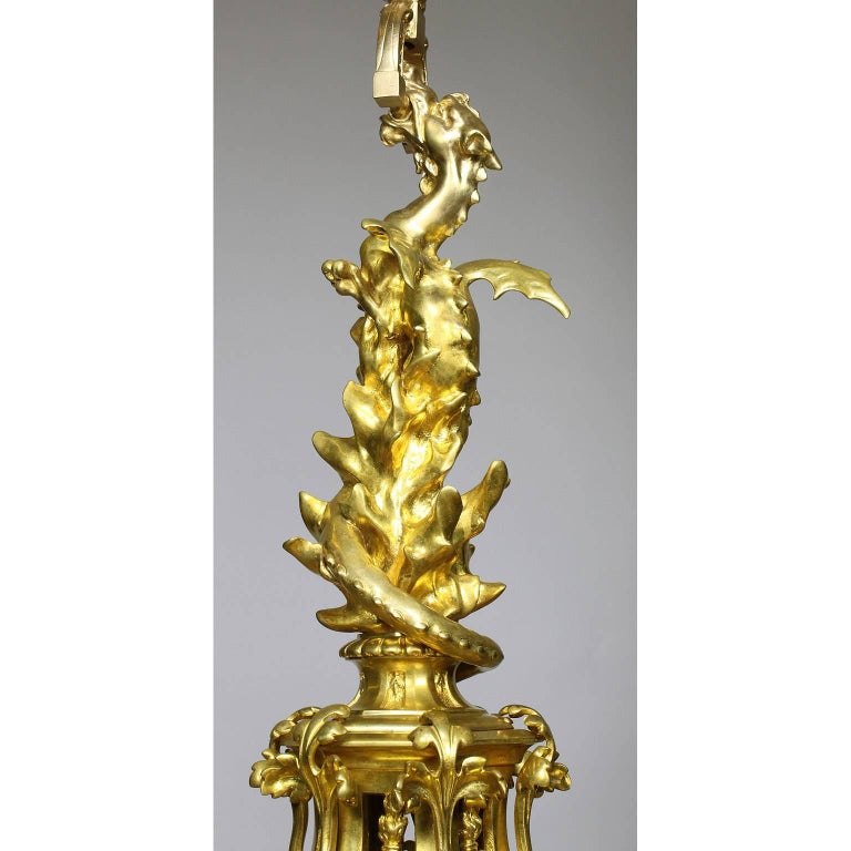 American GothicRevival GiltBronze "Dragon" Chandelier in the Manner