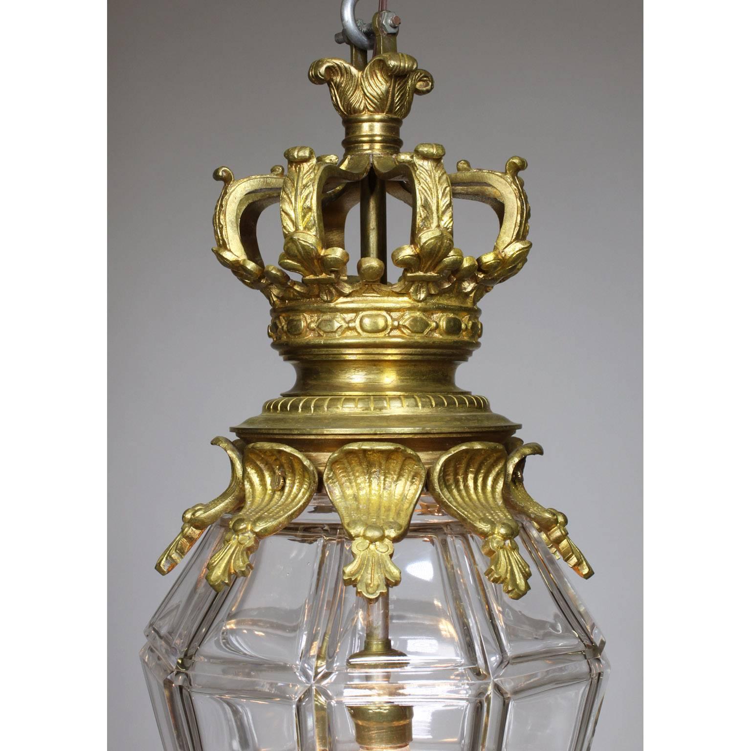 Louis XIV French 19th-20th Century Gilt-Bronze and Molded Glass 