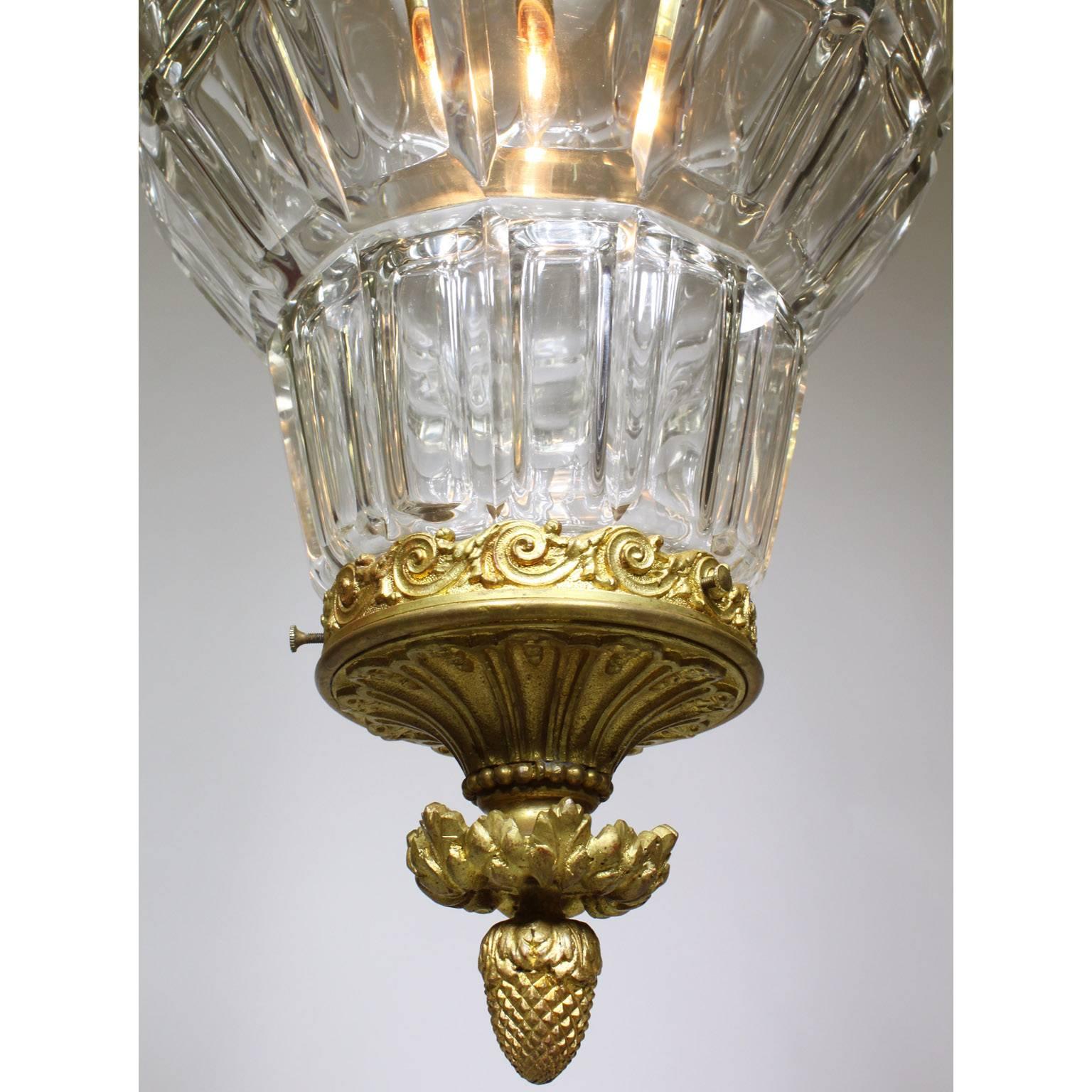 French 19th-20th Century Gilt-Bronze and Cut-Glass 