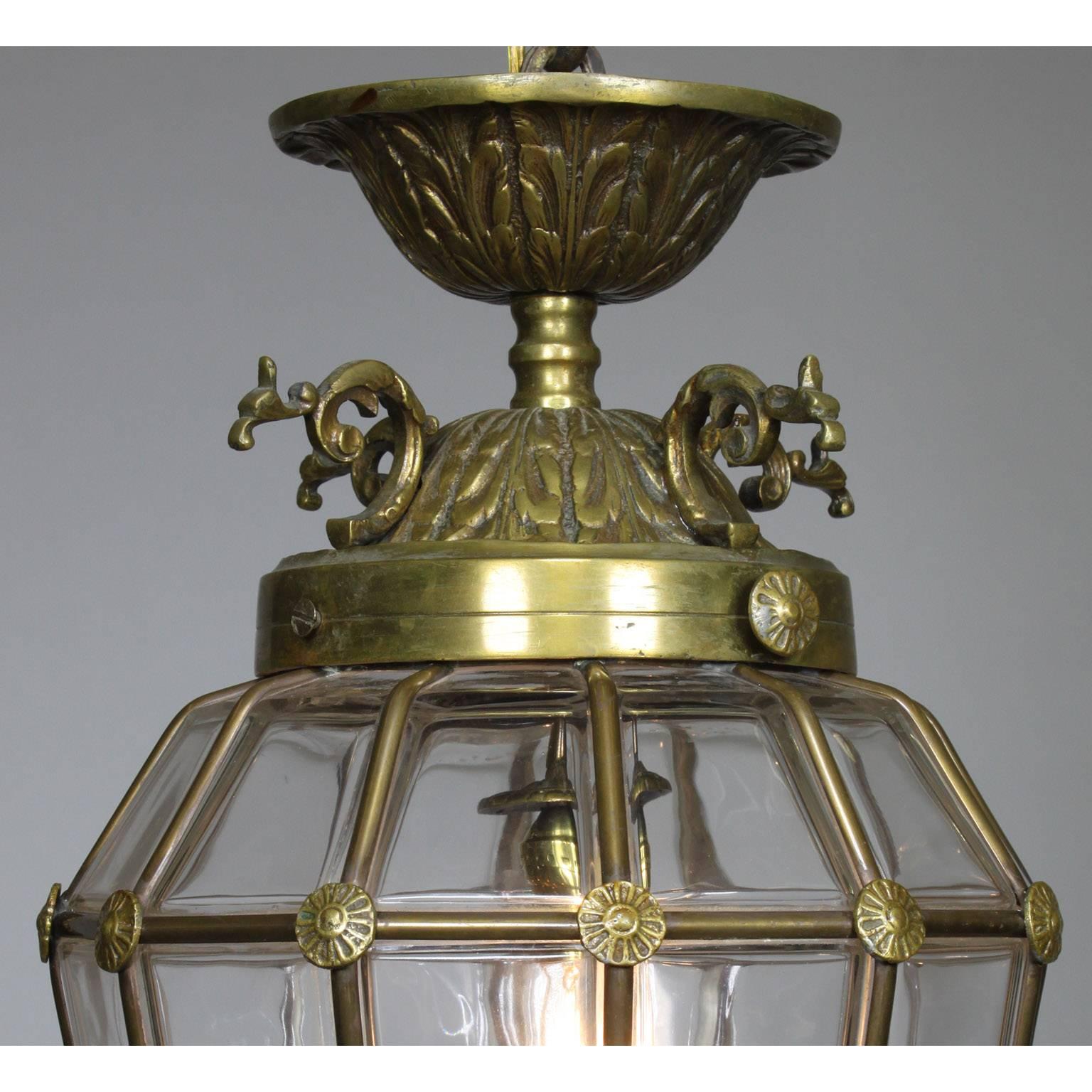 French Mid-20th Century Louis XIV Style Gilt-Metal & Glass 