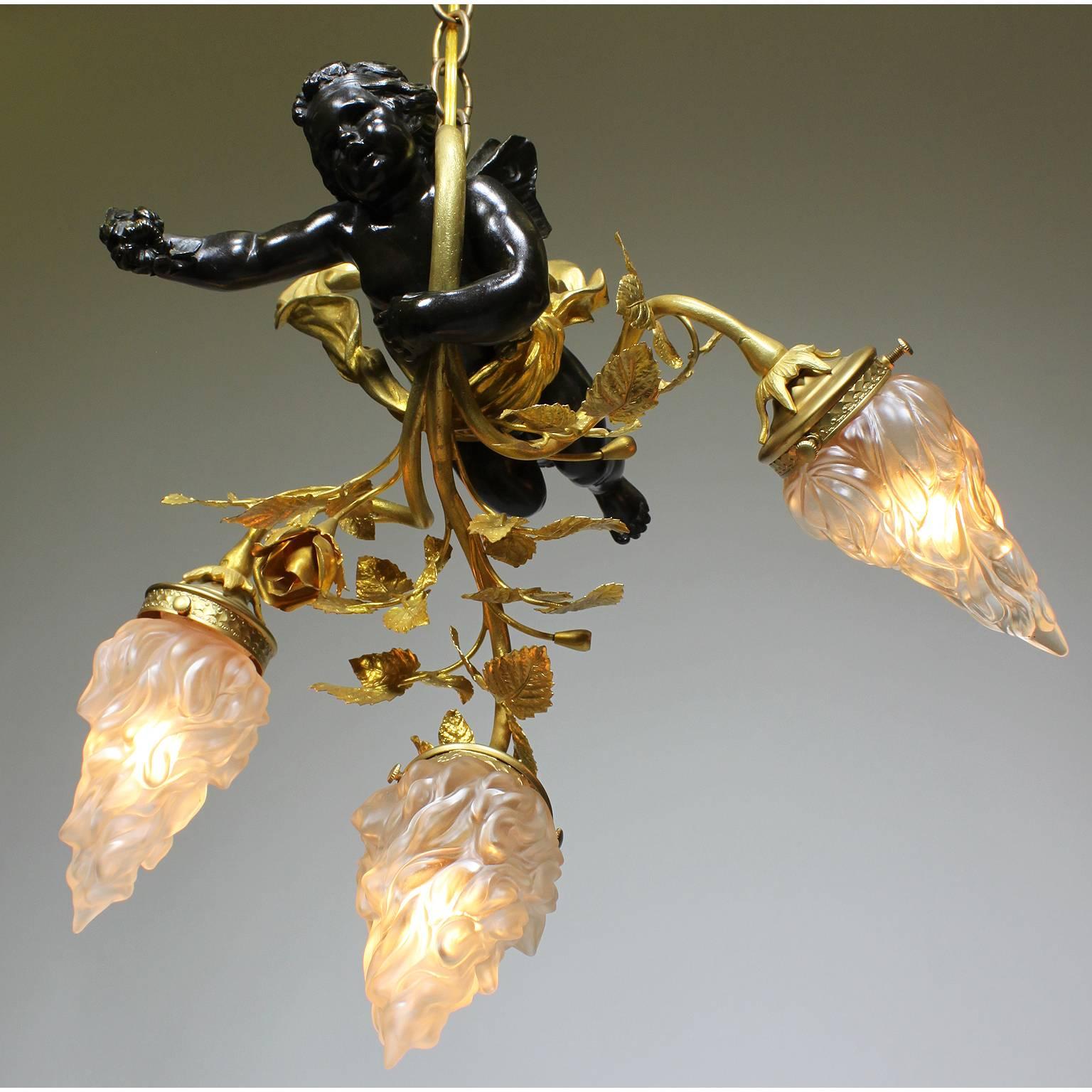 flying cherub chandelier