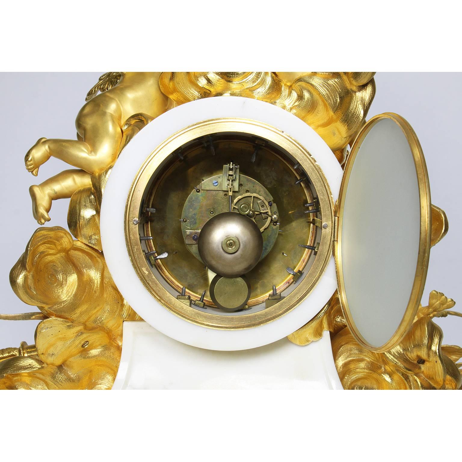 Palatial 19th Century Louis XV Style Ormolu Mantel Clock, Beurdeley Attributed 4