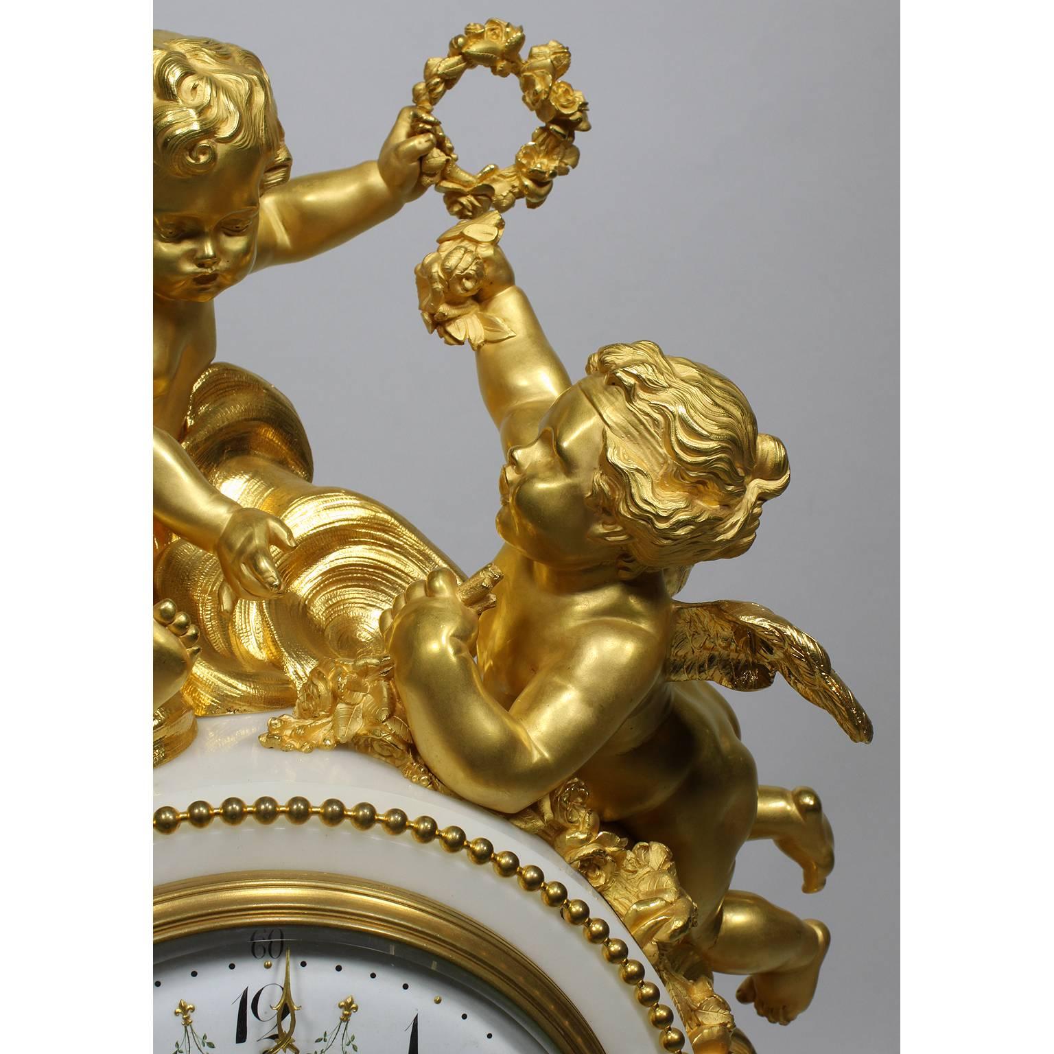 Gilt Palatial 19th Century Louis XV Style Ormolu Mantel Clock, Beurdeley Attributed