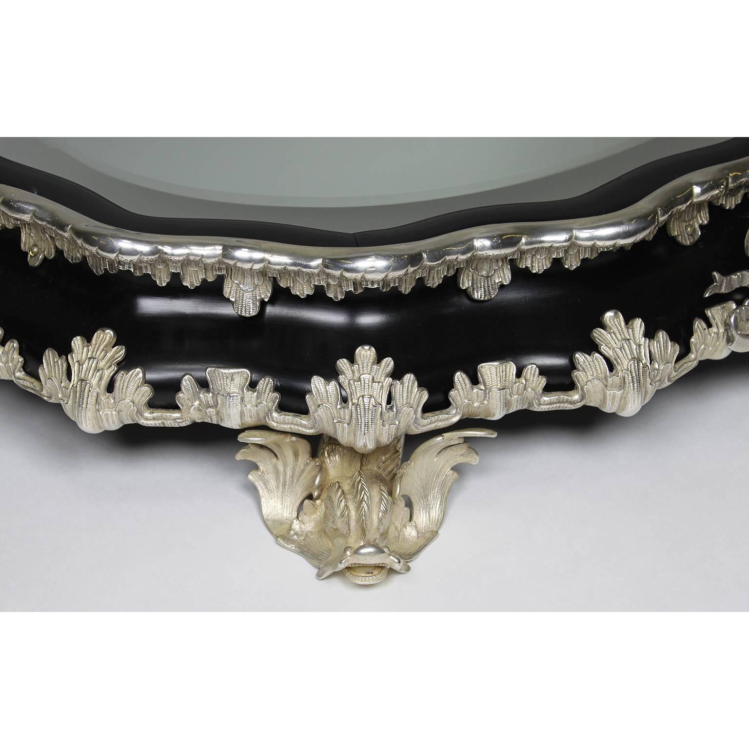 Early 20th Century A French 19th-20th Century Ebonized Wood & Plated Surtout de Table Centerpiece For Sale
