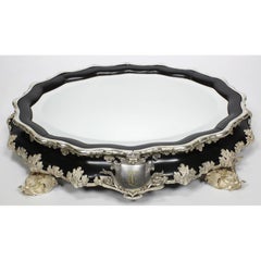 A French 19th-20th Century Ebonized Wood & Plated Surtout de Table Centerpiece