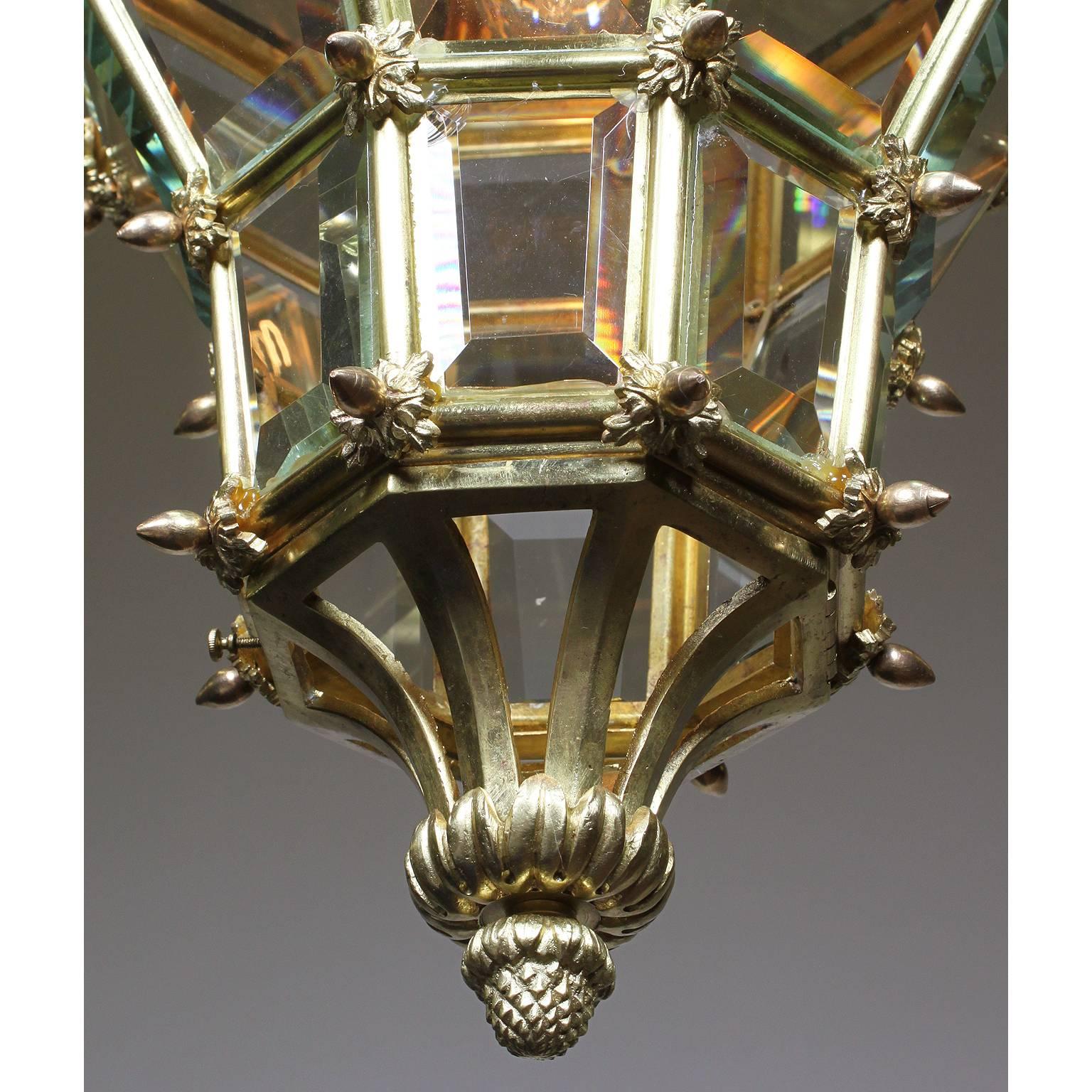 French Louis XIV Style Early 20th Century Gilt Bronze Versailles Style Lantern In Good Condition For Sale In Los Angeles, CA