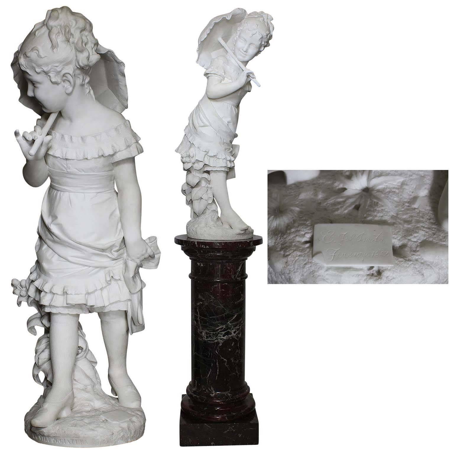 Italian 19th Century Carrara Marble Figure 