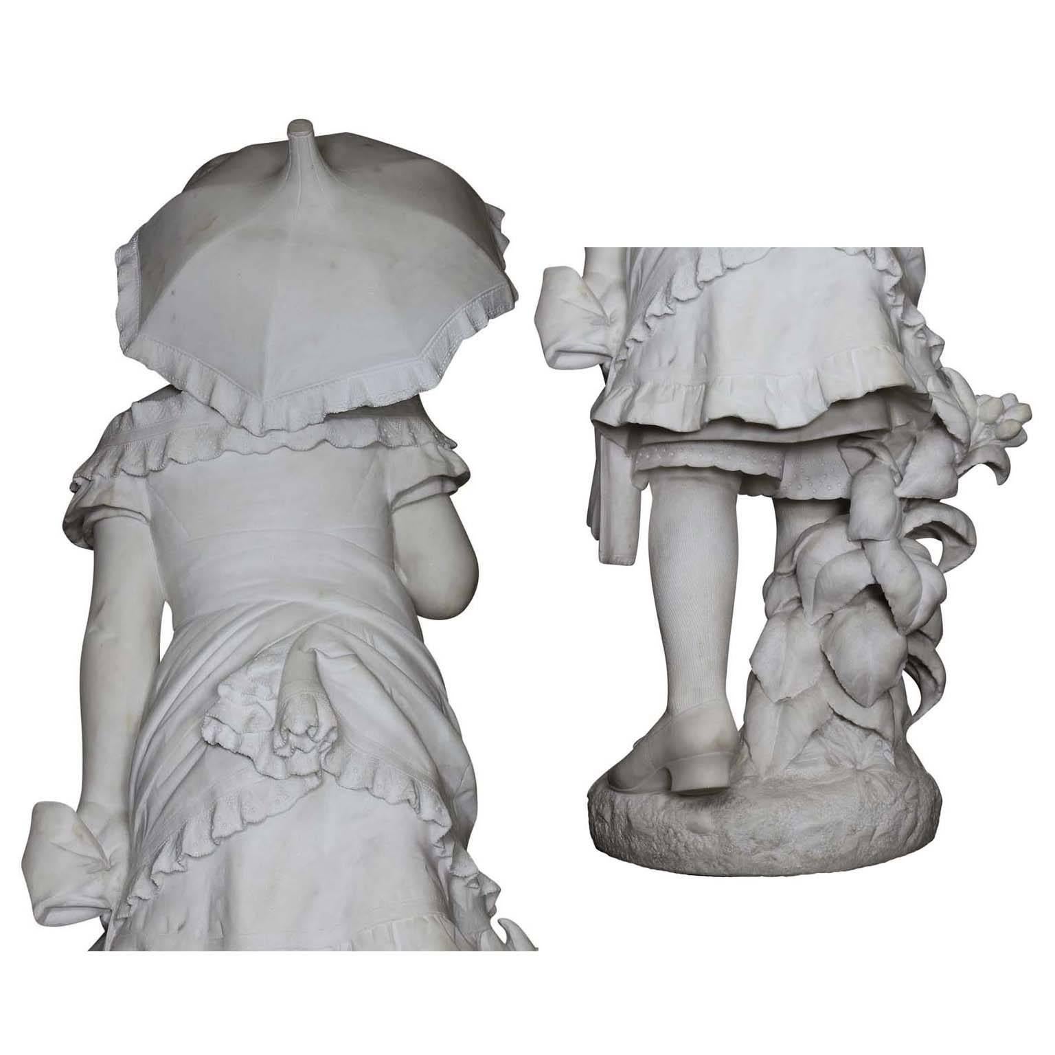 Italian 19th Century Carrara Marble Figure 