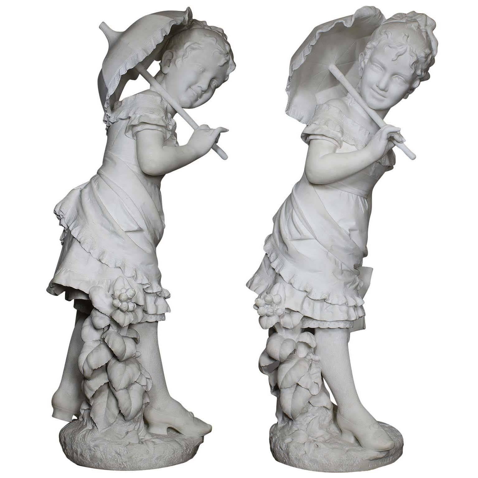 Italian 19th Century Carrara Marble Figure 