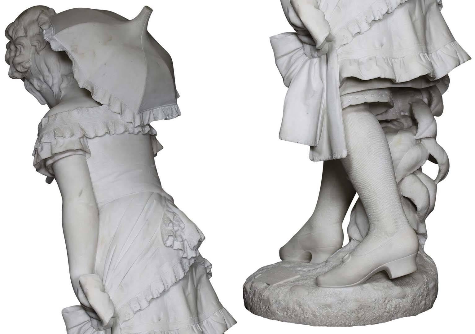 Italian 19th Century Carrara Marble Figure 