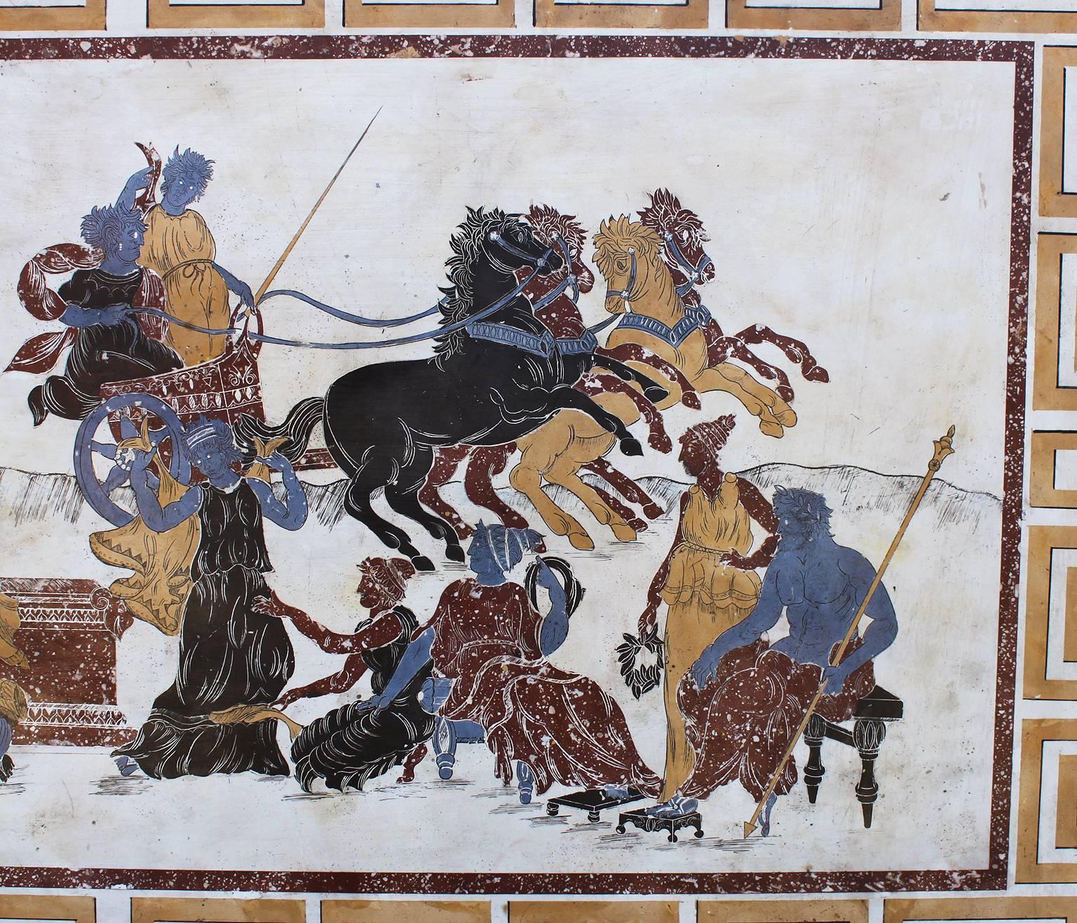 Gréco-romain Plaque murale italienne Scagliola de style néoclassique et gréco-romain du XIXe-XXe siècle en vente