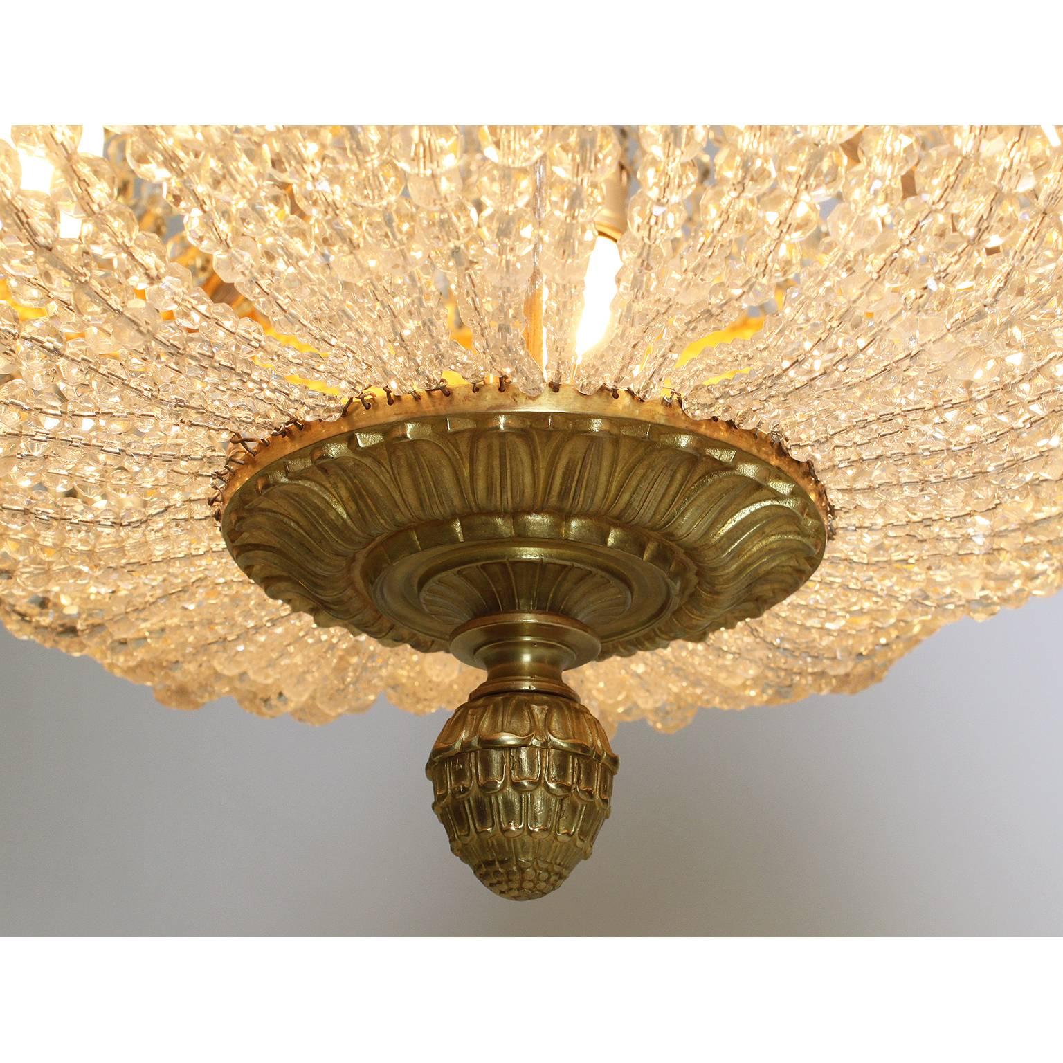 French 19th Century Louis XVI Style Gilt-Bronze and Cut-Glass Chandelier For Sale 1