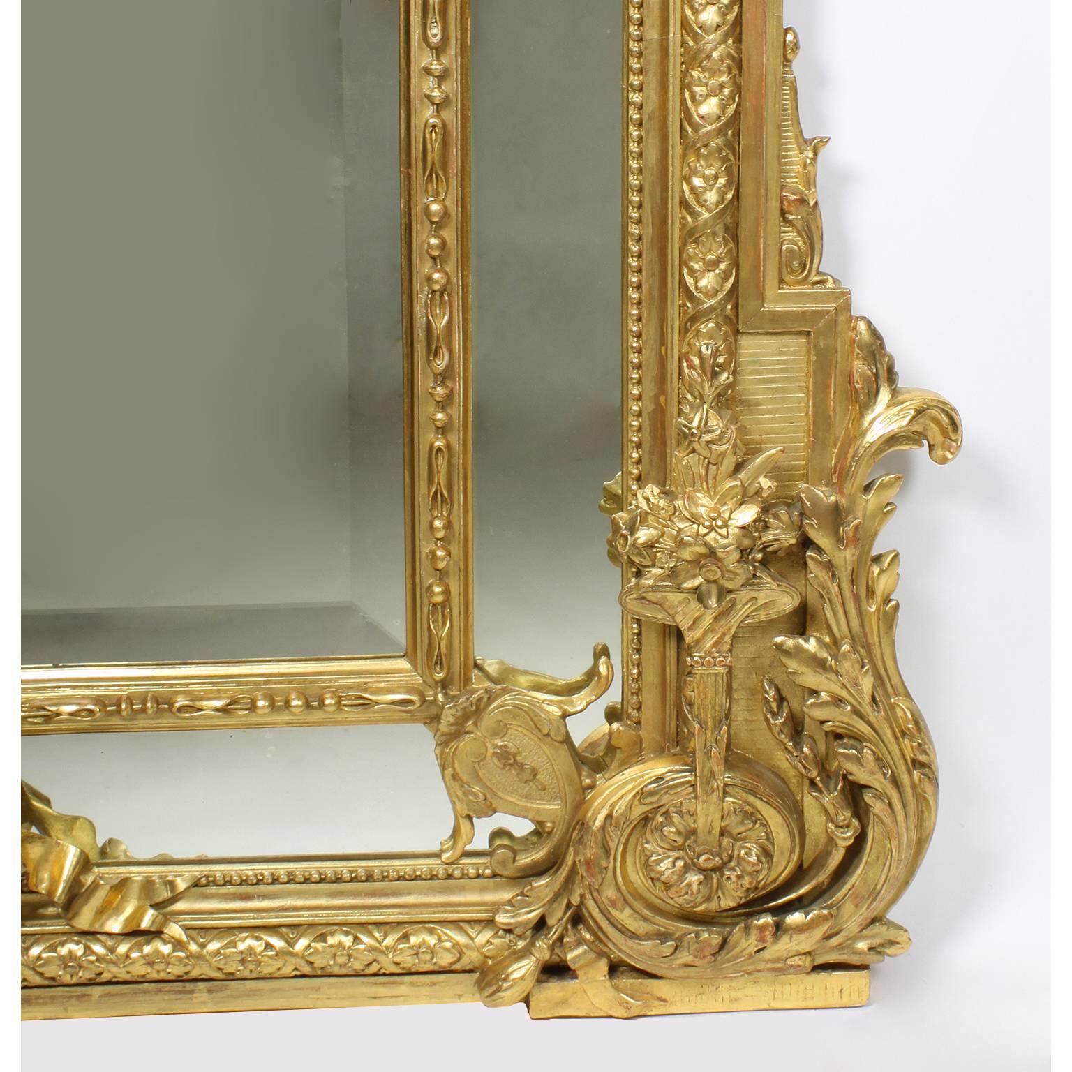 French, 19th Century Louis XV Style Giltwood Carved and Gesso Figural Mirror 2