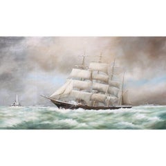W.S. Lacey ‘British, 19th-20th Century’ Oil on Canvas "Tall Ship at Sail"