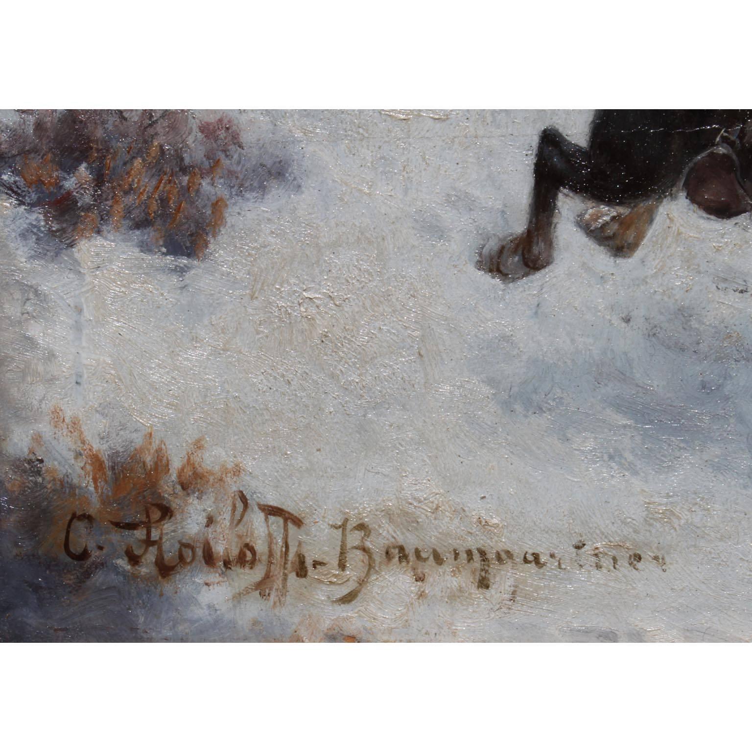 Baroque Adolf Constantin Baumgartner Stoiloff Oil on Board, Warriors For Sale