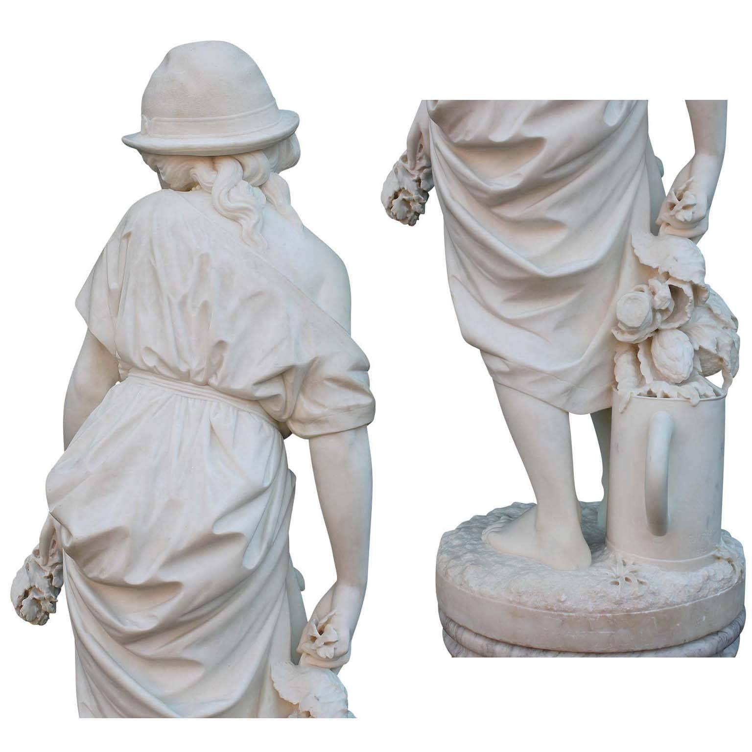 19th Century Attributed to Richard Henry Park a Marble Sculpture 