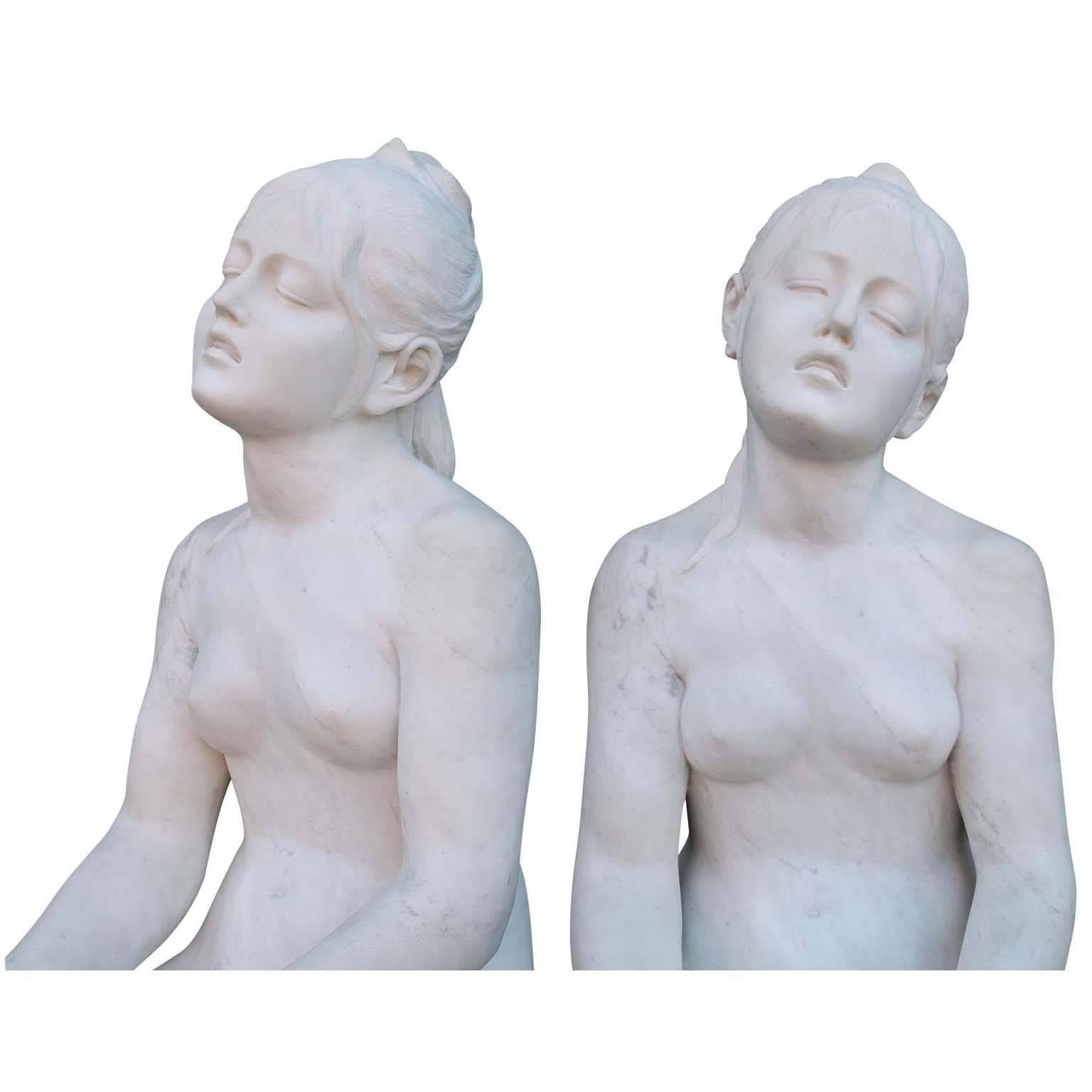 20th Century After Julien Dillen Marble Sculpture of 