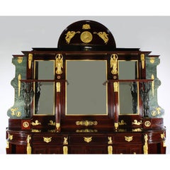 Napoleon III Empire Revival Mahogany Gilt and Patinated Bronze Credenza Buffet