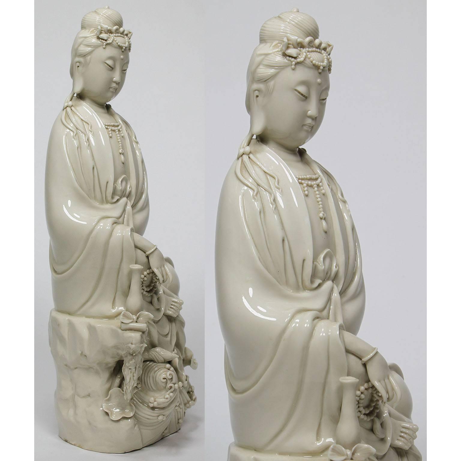 20th Century Chinese Blanc de Chine Porcelain Figure of Guanyin ‘Guan Yin’ 