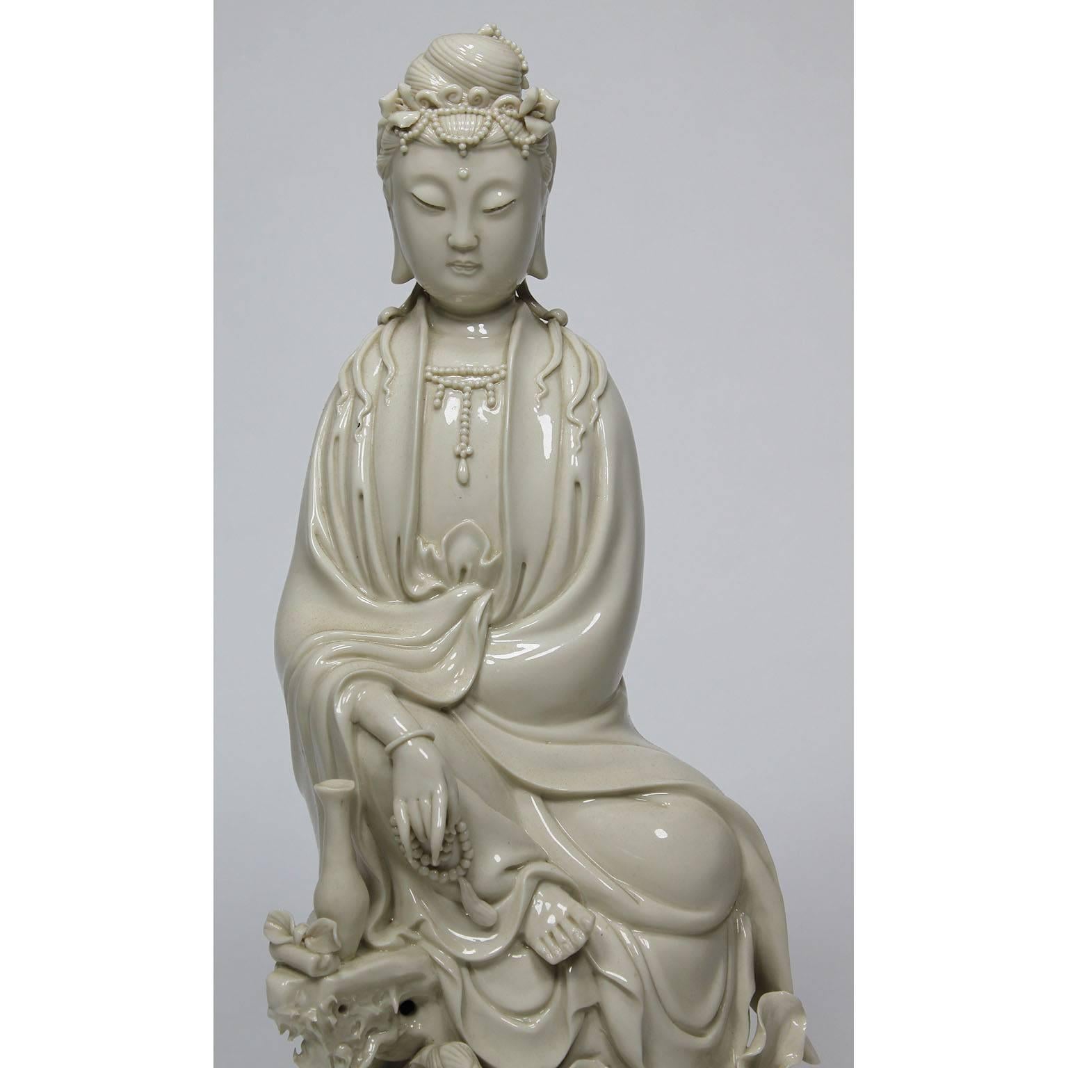 A Buddhist Chinese blanc de chine porcelain figure of Guanyin or Guan Yin ?? 