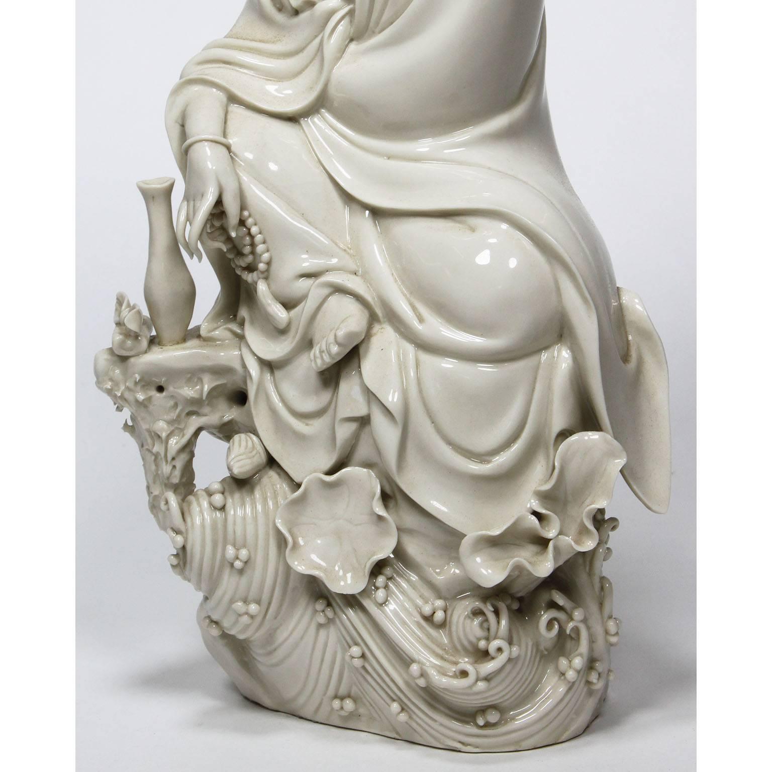 Chinese Export Chinese Blanc de Chine Porcelain Figure of Guanyin ‘Guan Yin’ 