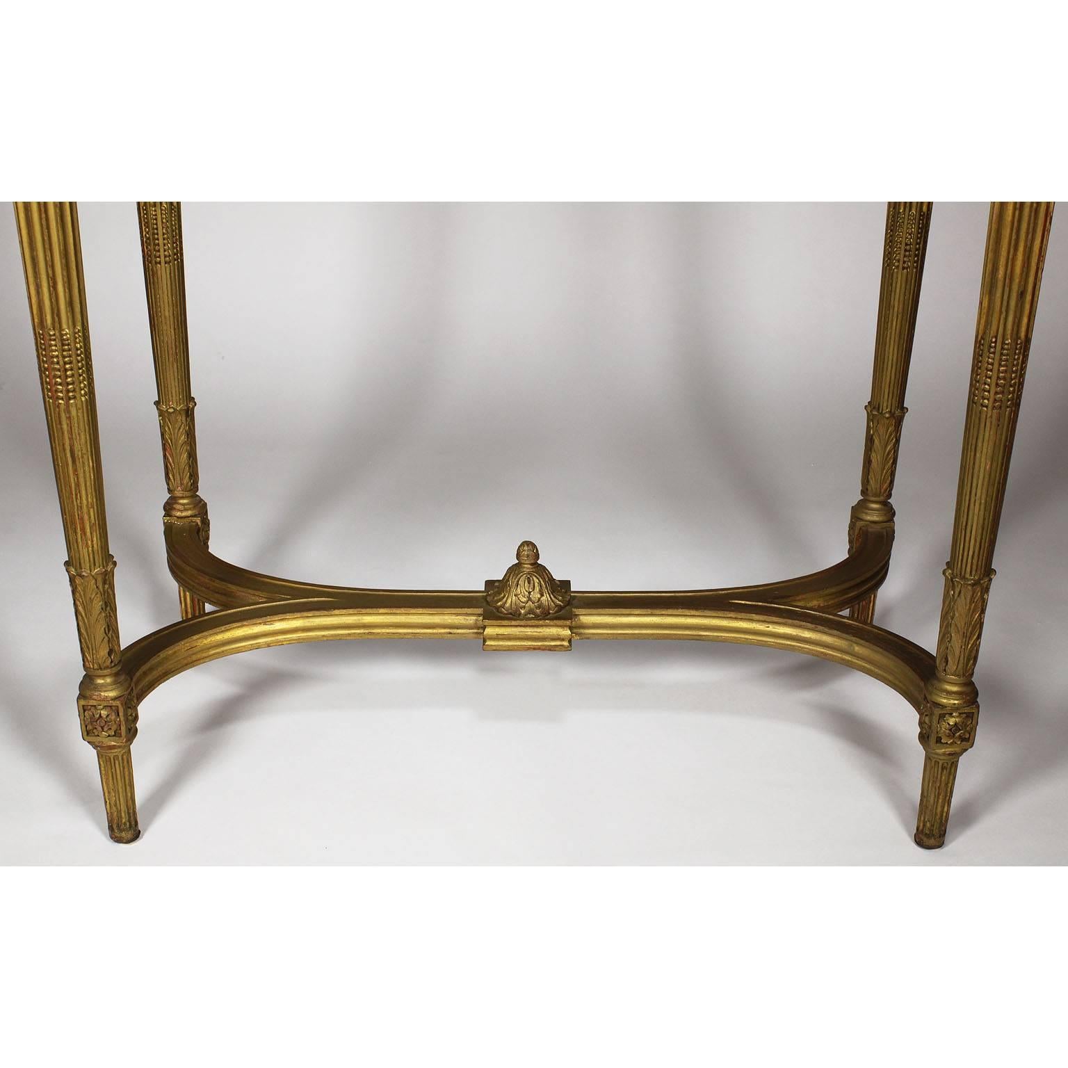 Early 20th Century French 19th Century Louis XVI Style Giltwood Carved Exhibition Vitrine Table