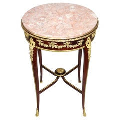French 19th-20th Century Mahogany & Mounted Gueridon Table, Attr. François Linke