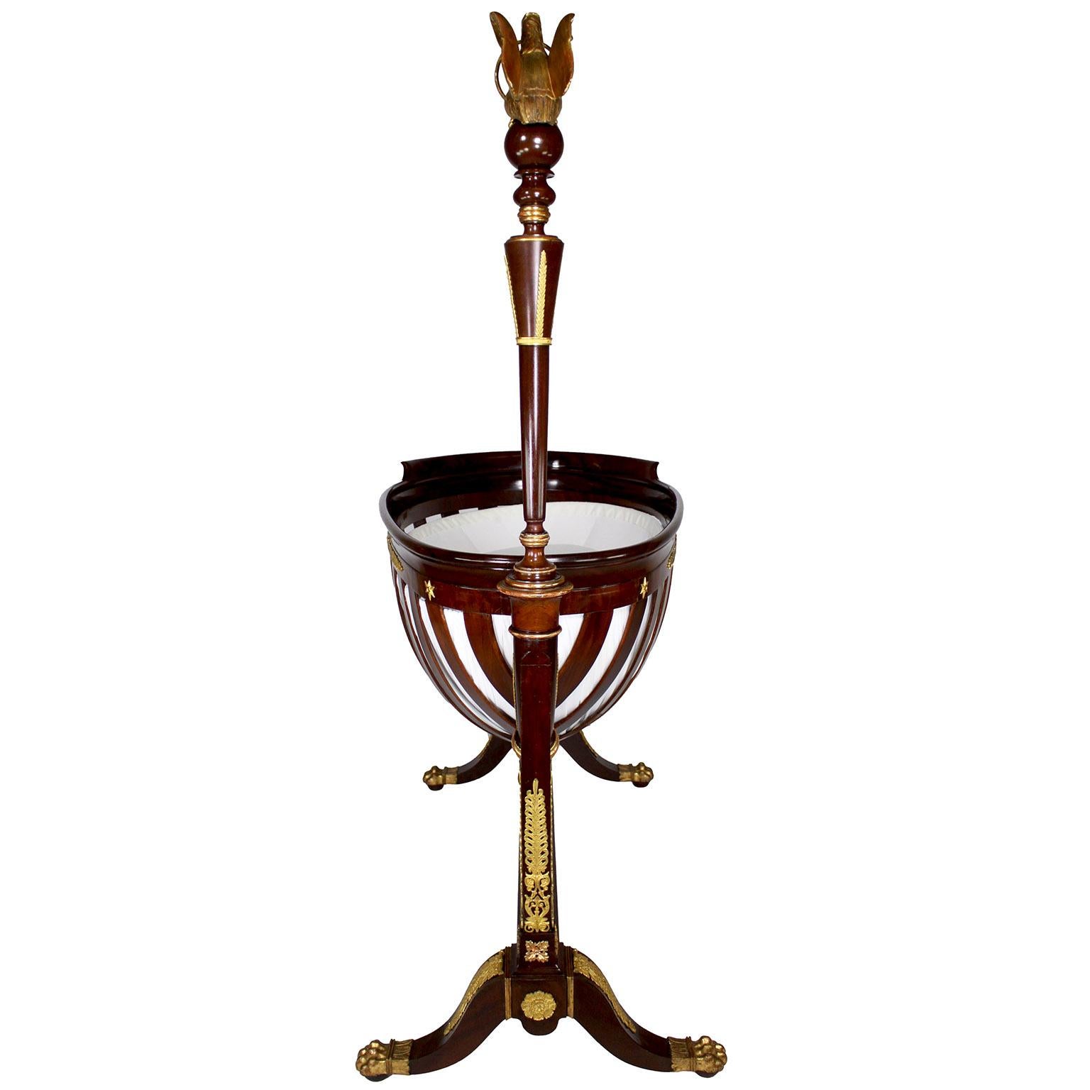 A Fine French 19th Century Empire Style Mahogany and Ormolu Mounted Crib Cradle In Good Condition For Sale In Los Angeles, CA