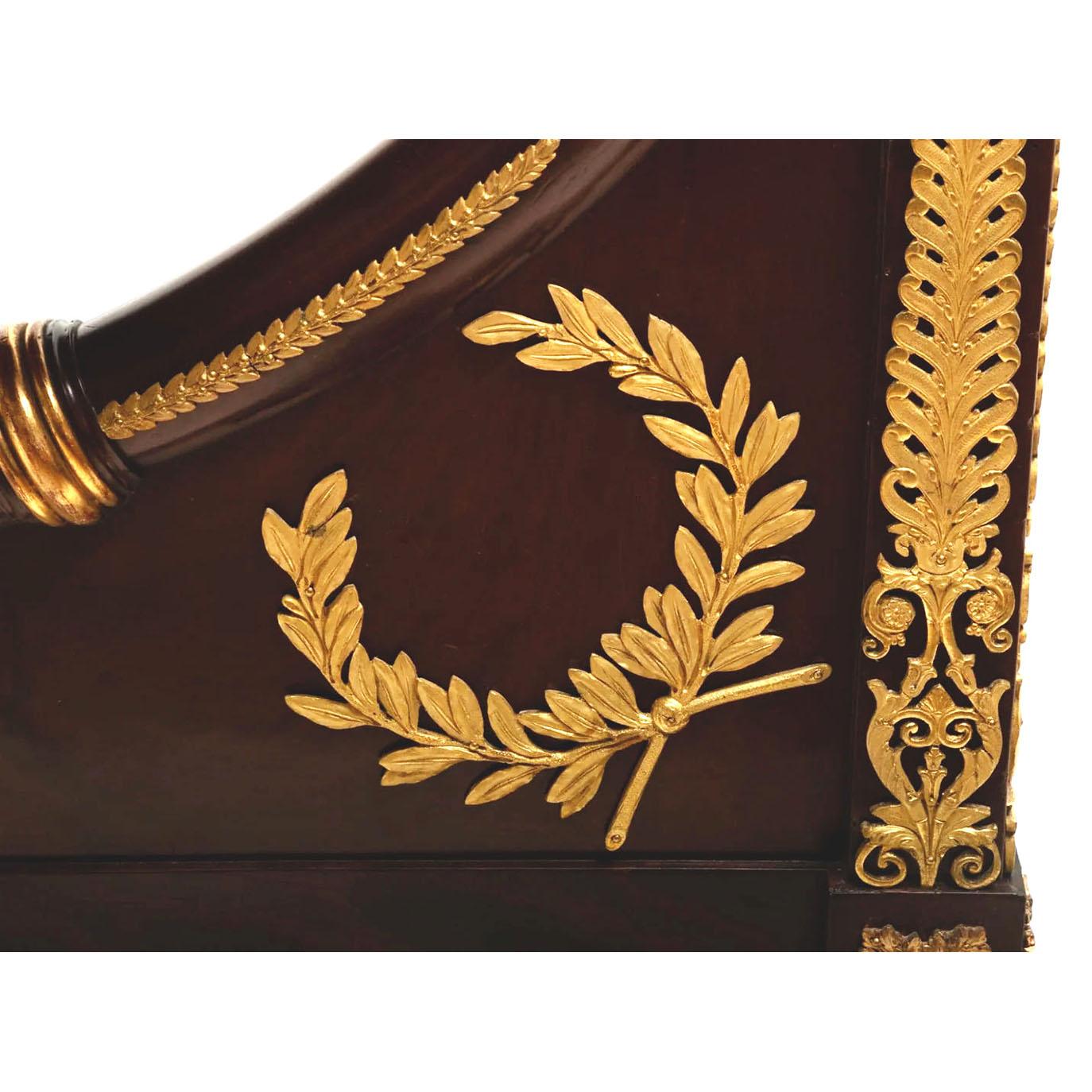 A Fine French 19th Century Empire Style Mahogany and Ormolu Mounted Crib Cradle For Sale 11