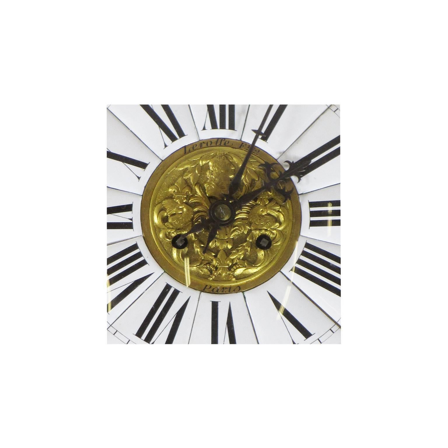 Fine French 19th Century Louis XV Style Gilt Bronze Cartel Clock Lerolle Freres In Good Condition For Sale In Los Angeles, CA