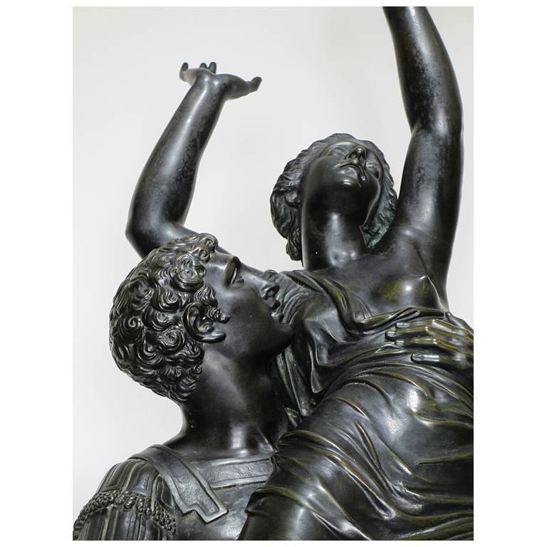 French 19th Century Patinated Bronze Group 