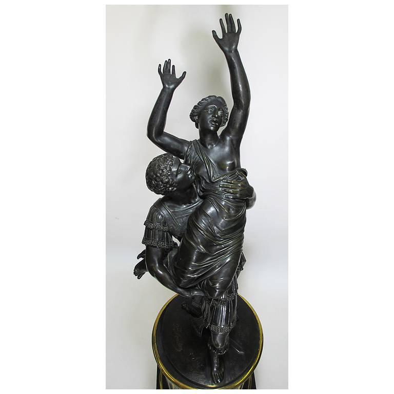 Cast French 19th Century Patinated Bronze Group 