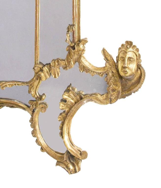 Palatial Italian 19th Century Rococo Carved Giltwood Figural Mirror, circa 1850 For Sale 2