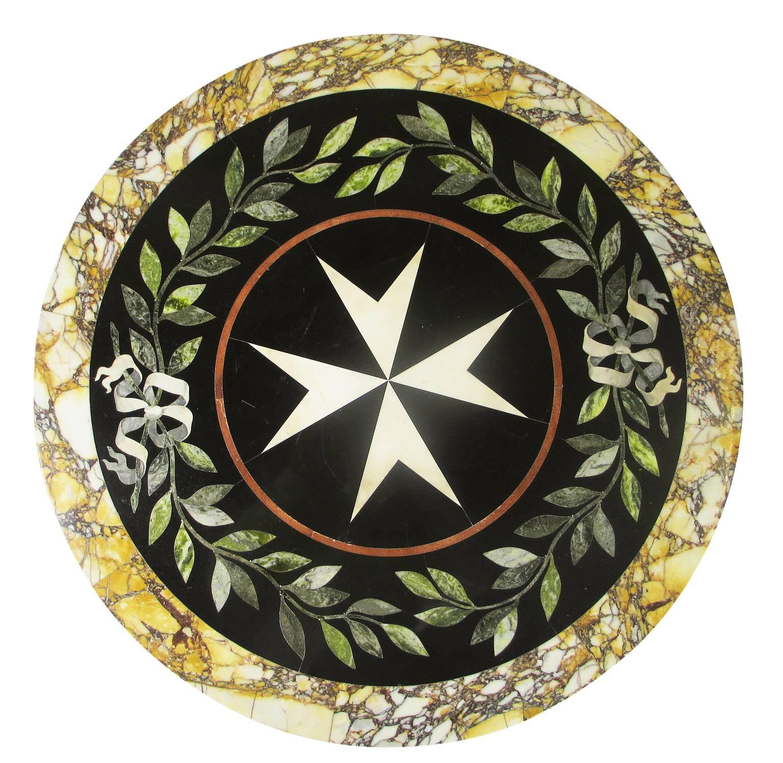 19. Jahrhundert Louis XV Stil Goldbronze montierter Gueridon-Beistelltisch „Pietra Dura“ im Angebot 2